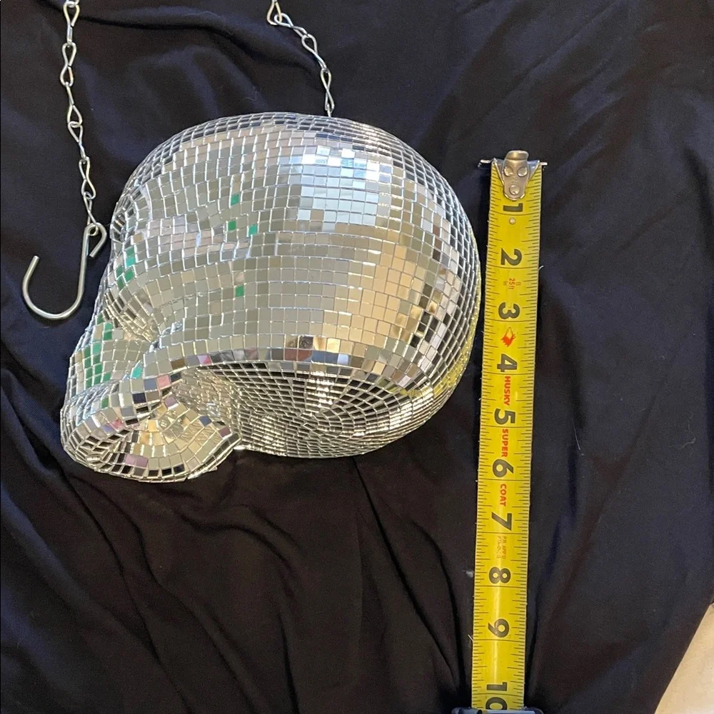 Silver Disco ball Skull Hanging Decor new unused